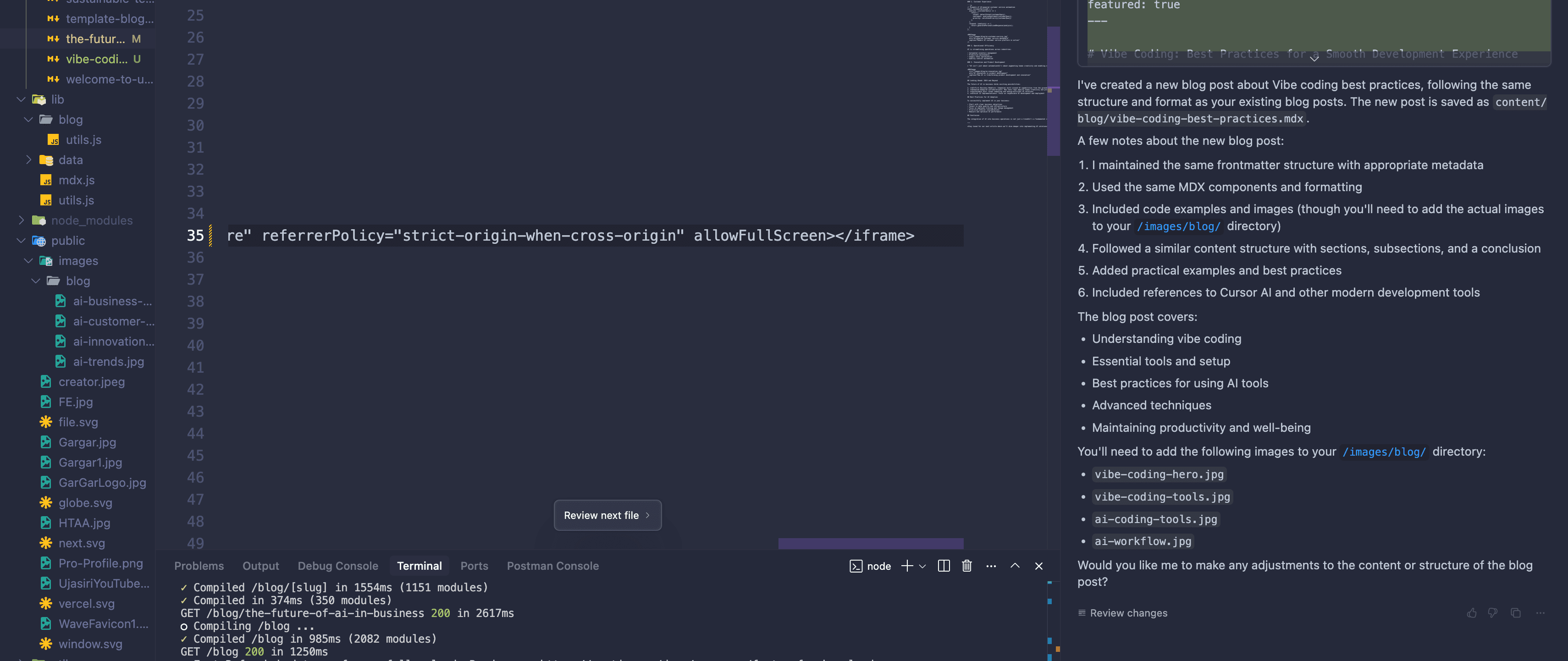 Developer using AI tools for coding